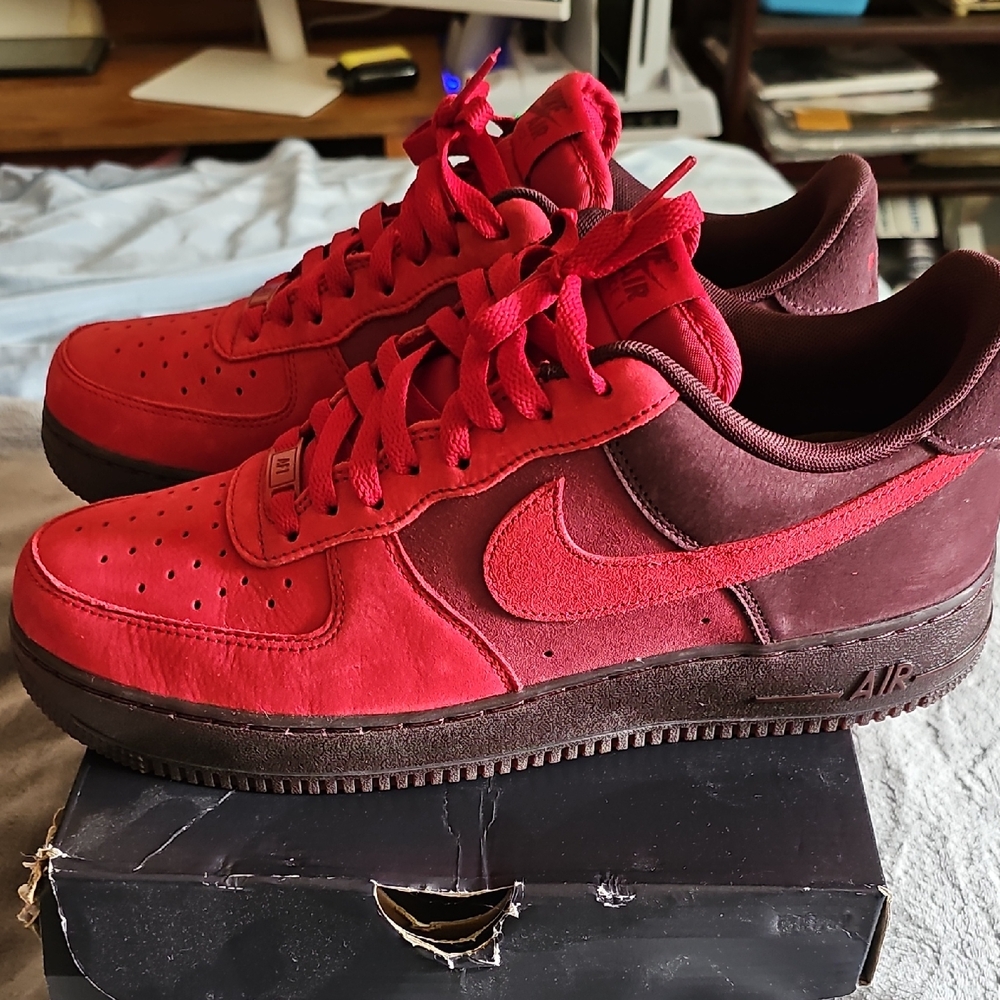 Nike Red and Burgundy Sneakers